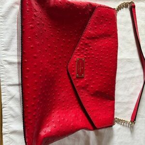 Kate Spade Red Embossed Shoulder Bag